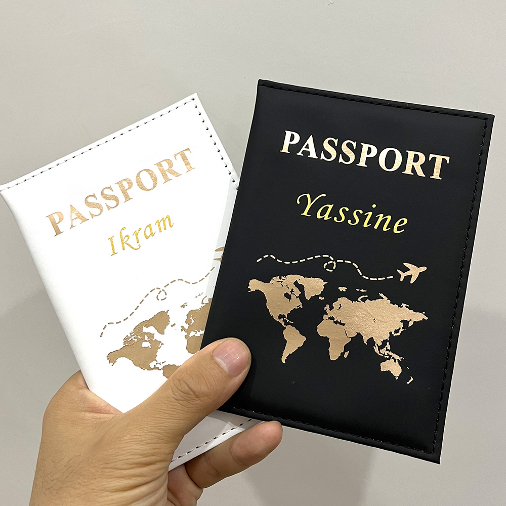 Tech Accessories For Travel - ปกหนังสือเดินทางส่วนบุคคลน่ารักใหม่เครื่องบิน PU ผู้หญิงผู้ชายออกแบบได้เองซองใส่หนังสือเดินทางของขวัญแต่งงานการเดินทาง