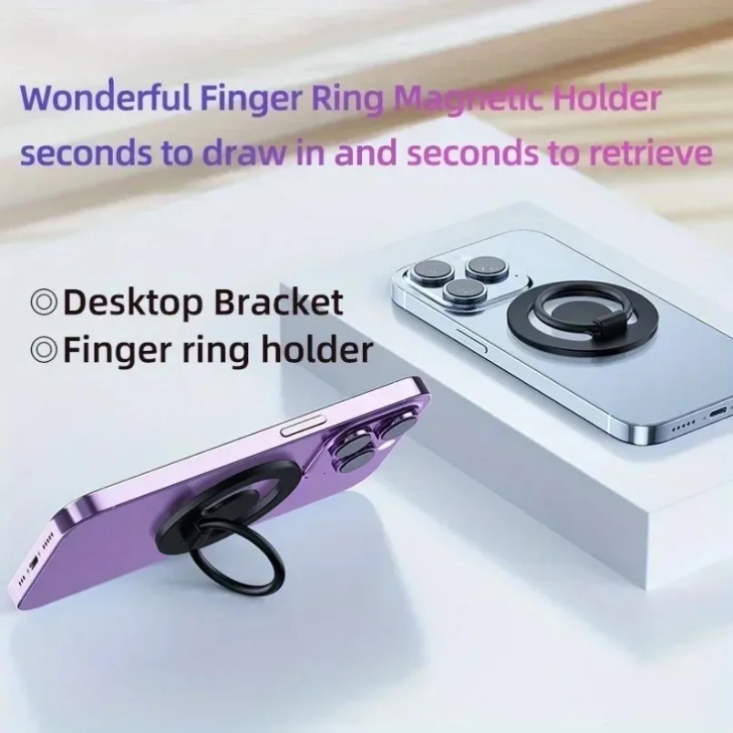 Phone Stand Aluminum - แท่นวางโทรศัพท์แม่เหล็กสองด้าน 360 องศา ° แม่เหล็กพับได้ แข็งแรง