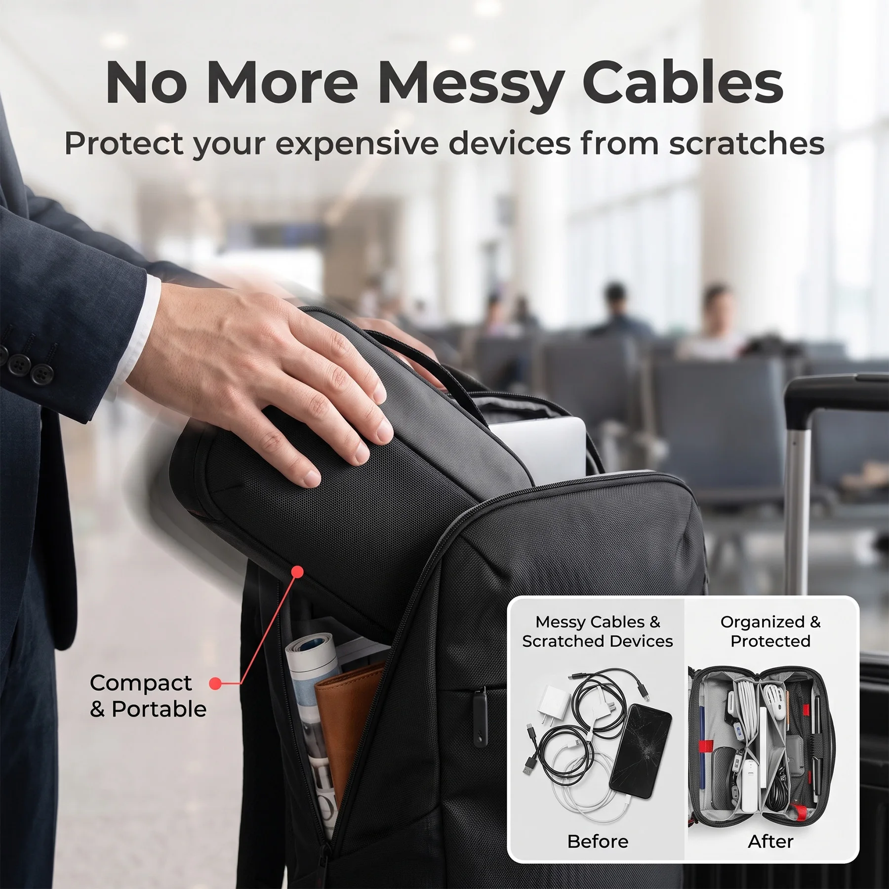 กระเป๋าจัดระเบียบอุปกรณ์เทคโนโ - Tech Accessories Travel Case บทวิจารณ์และราคา